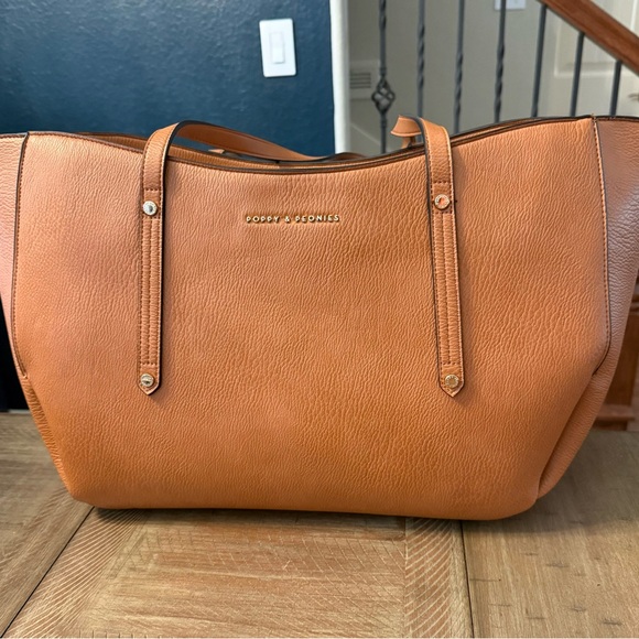 Poppy & Peonies Tan Tote - Picture 3 of 5